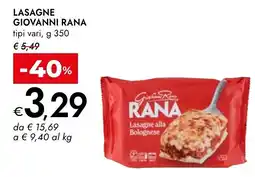Bennet Lasagne Giovanni Rana offerta