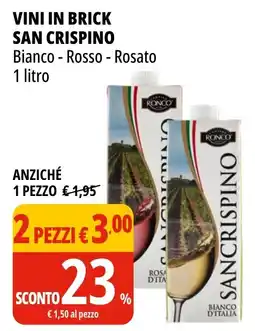 Tigros Vini in brick San Crispino offerta