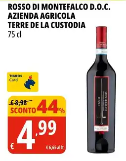 Tigros ROSSO DI MONTEFALCO D.O.C. AZIENDA AGRICOLA TERRE DE LA CUSTODIA offerta
