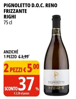 Tigros Pignoletto D.O.C. Reno Frizzante Righi offerta