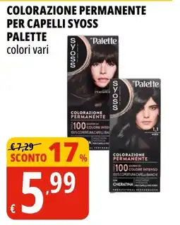 Tigros Colorazione permanente per capelli Syoss Palette offerta