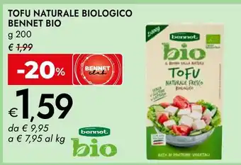 Bennet Tofu naturale biologico Bennet bio offerta