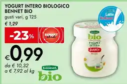 Bennet Yogurt intero biologico Bennet bio offerta