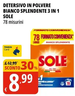 Tigros Detersivo in polvere bianco splendente 3 in 1 Sole offerta