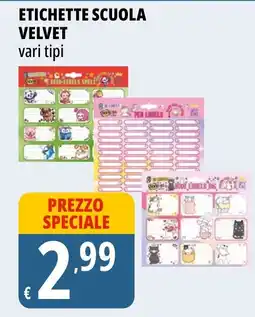 Tigros ETICHETTE SCUOLA VELVET offerta
