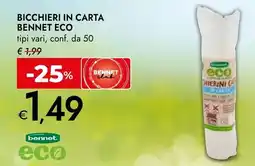 Bennet Bicchieri in carta Bennet eco offerta