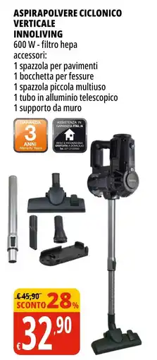Tigros ASPIRAPOLVERE CICLONICO VERTICALE INNOLIVING offerta