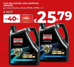 Bennet Olio per motore 100% sintetico Arexons offerta
