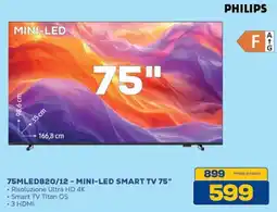 Euronics PHILIPS 75MLED820/12 - MINI-LED SMART TV 75" offerta
