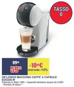 Trony DE'LONGHI MACCHINA CAFFE' A CAPSULE offerta