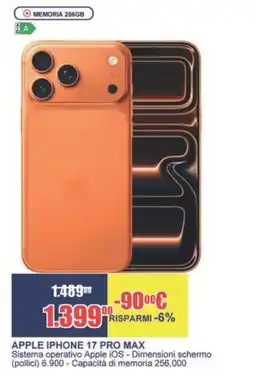 Trony APPLE IPHONE 17 PRO MAX offerta