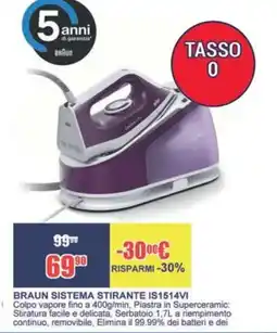 Trony BRAUN SISTEMA STIRANTE IS1514VI offerta