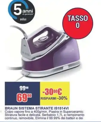 BRAUN SISTEMA STIRANTE IS1514VI