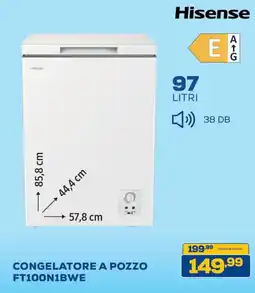 Euronics Hisense CONGELATORE A POZZO FT100N1BWE offerta