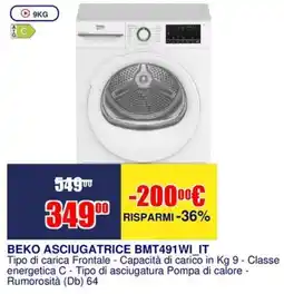 Trony BEKO ASCIUGATRICE BMT491WI_IT offerta