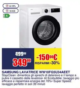 Trony SAMSUNG LAVATRICE WW10FG5U34AEET offerta