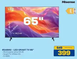 Euronics Hisense 65A69Q - LED SMART TV 65" offerta