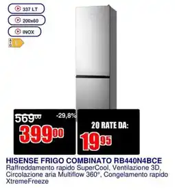 Trony HISENSE FRIGO COMBINATO RB440N4BCE offerta