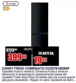 Trony CANDY FRIGO COMBINATO CCH2T618EBBF offerta