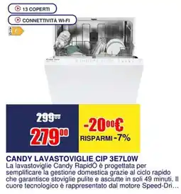 Trony CANDY LAVASTOVIGLIE CIP 3E7L0W offerta