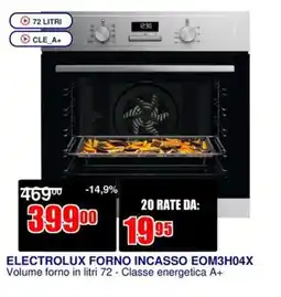 Trony ELECTROLUX FORNO INCASSO EOM3H04X offerta