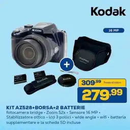 Euronics Kodak KIT AZ528+BORSA+2 BATTERIE offerta