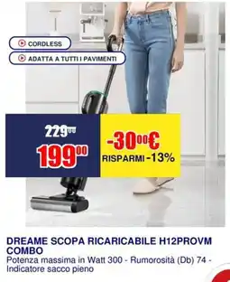 Trony DREAME SCOPA RICARICABILE H12PROVM COMBO offerta