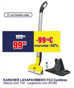 Trony KARCHER LAVAPAVIMENTI FC3 Cordless offerta