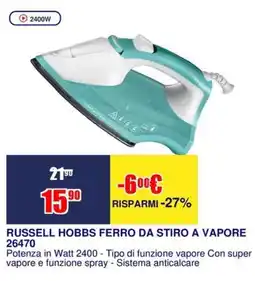 Trony RUSSELL HOBBS FERRO DA STIRO A VAPORE offerta
