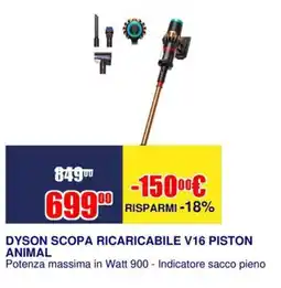 Trony DYSON SCOPA RICARICABILE V16 PISTON ANIMAL offerta