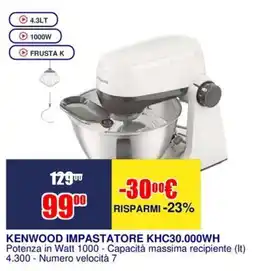Trony KENWOOD IMPASTATORE KHC30.000WH offerta