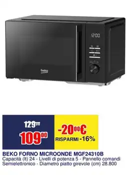 Trony BEKO FORNO MICROONDE MGF24310B offerta
