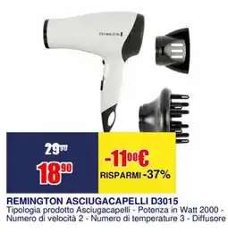 Trony REMINGTON ASCIUGACAPELLI D3015 offerta