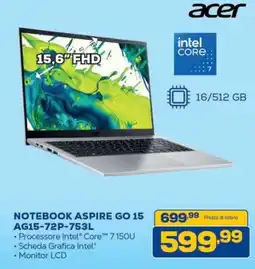 Euronics Acer NOTEBOOK ASPIRE GO 15 offerta