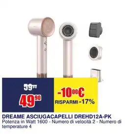 Trony DREAME ASCIUGACAPELLI DREHD12A-PK offerta