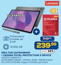 Euronics Lenovo IDEA TAB ZAFR0399SE offerta