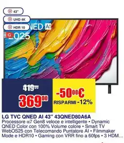 Trony LG TVC QNED AI 43" 43QNED80A6A offerta