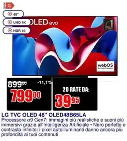 Trony LG TVC OLED 48" OLED48B65LA offerta