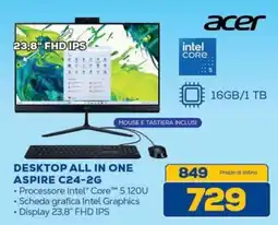 Euronics Acer DESKTOP ALL IN ONE ASPIRE C24-2G offerta