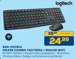 Euronics logitech MK235 COMBO TASTIERA + MOUSE WIFI offerta