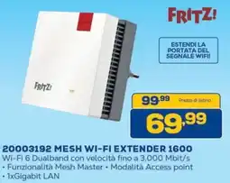 Euronics Fritz! 20003192 MESH WI-FI EXTENDER 1600 offerta