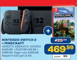 Euronics Nintendo Switch 2 + Minecraft offerta