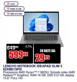 Trony LENOVO NOTEBOOK IDEAPAD SLIM 3 offerta