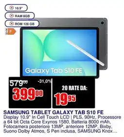 Trony SAMSUNG TABLET GALAXY TAB S10 FE offerta