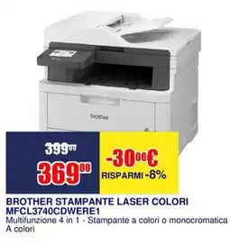 Trony BROTHER STAMPANTE LASER COLORI MFCL3740CDWERE1 offerta