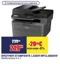 Trony BROTHER STAMPANTE LASER MFCL2800DW offerta