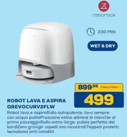 Euronics Roborock Robot lava e aspira QREVOCURV2FLW offerta