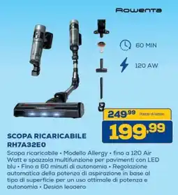 Euronics Rowenta Scopa Ricaricabile RH7A32E0 offerta