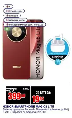 Trony HONOR SMARTPHONE MAGIC8 LITE offerta