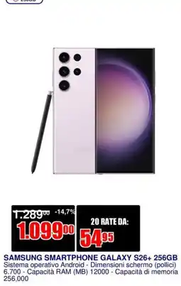 Trony SAMSUNG SMARTPHONE GALAXY S26+ 256GB offerta
